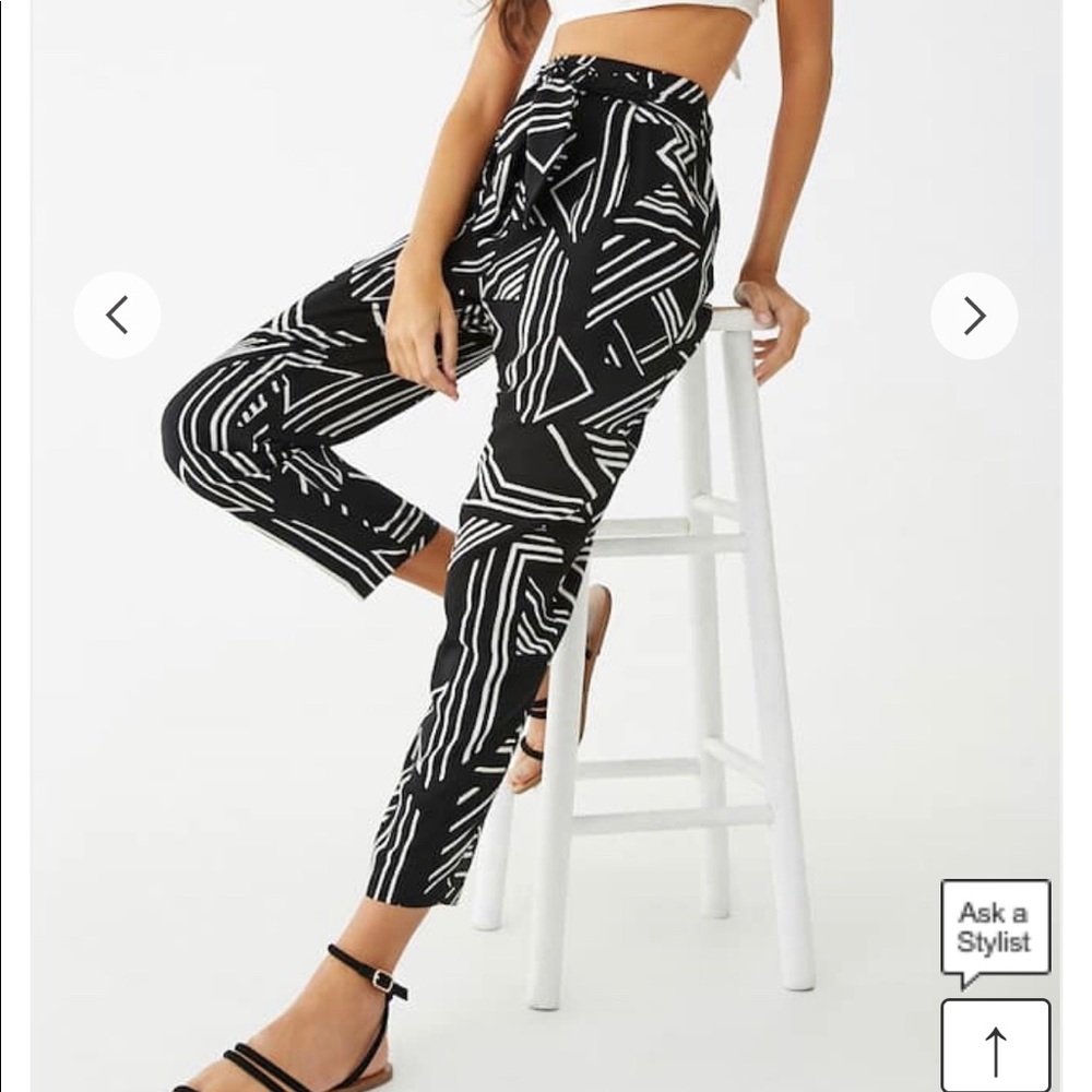 Geo print sash pants
